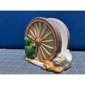 1993 Wagon Wheel Napkin Holder Cactus HHD Mexico‎